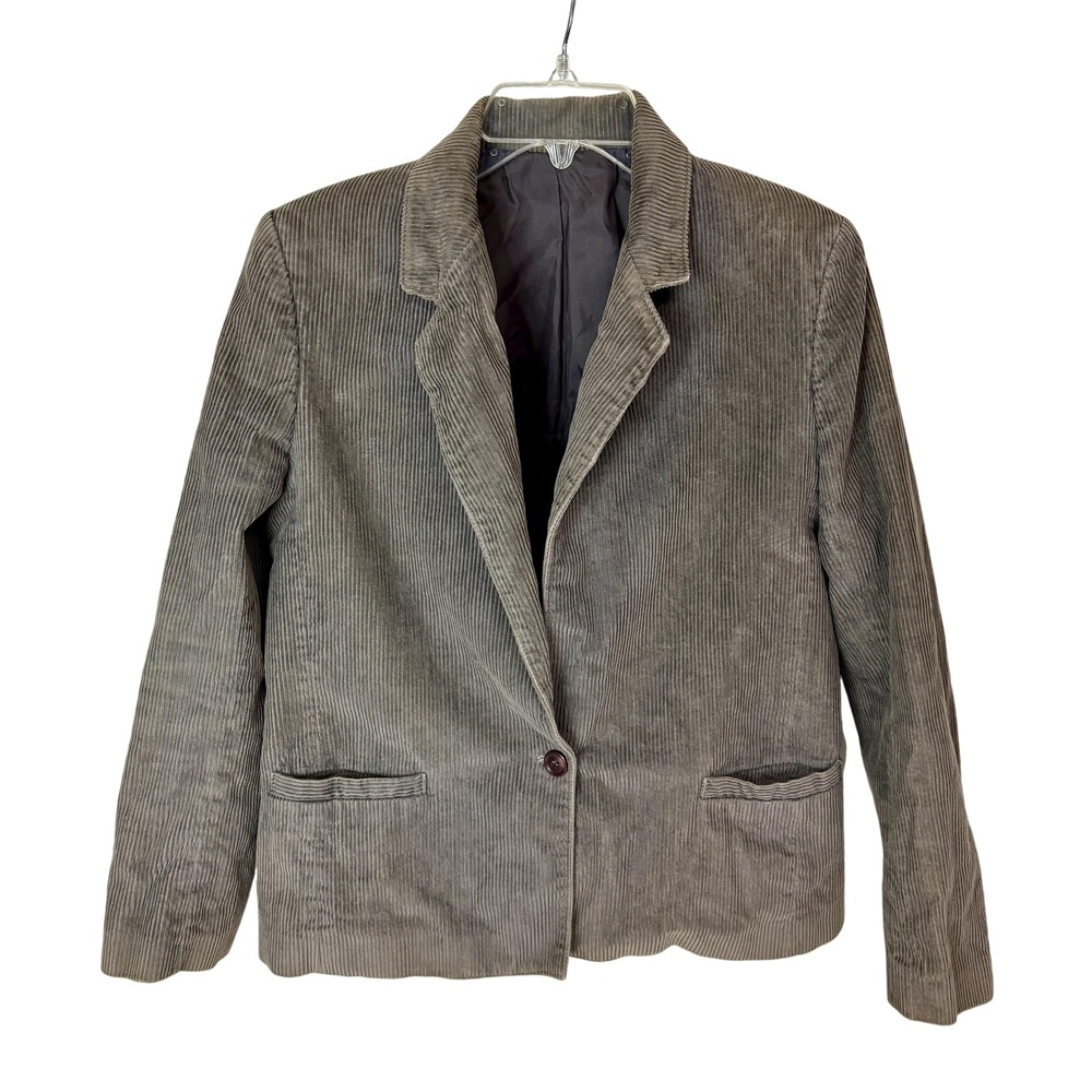 H.L. Spencer Blazer Womens XS/S Oyster Gray Vintage Corduroy Business Sport Coat
